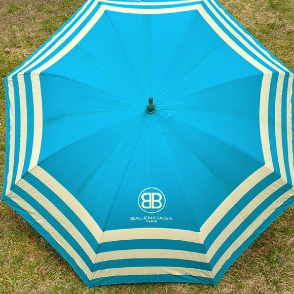 Balenciaga Accessories - Balenciaga Blue and Cream Umbrella.